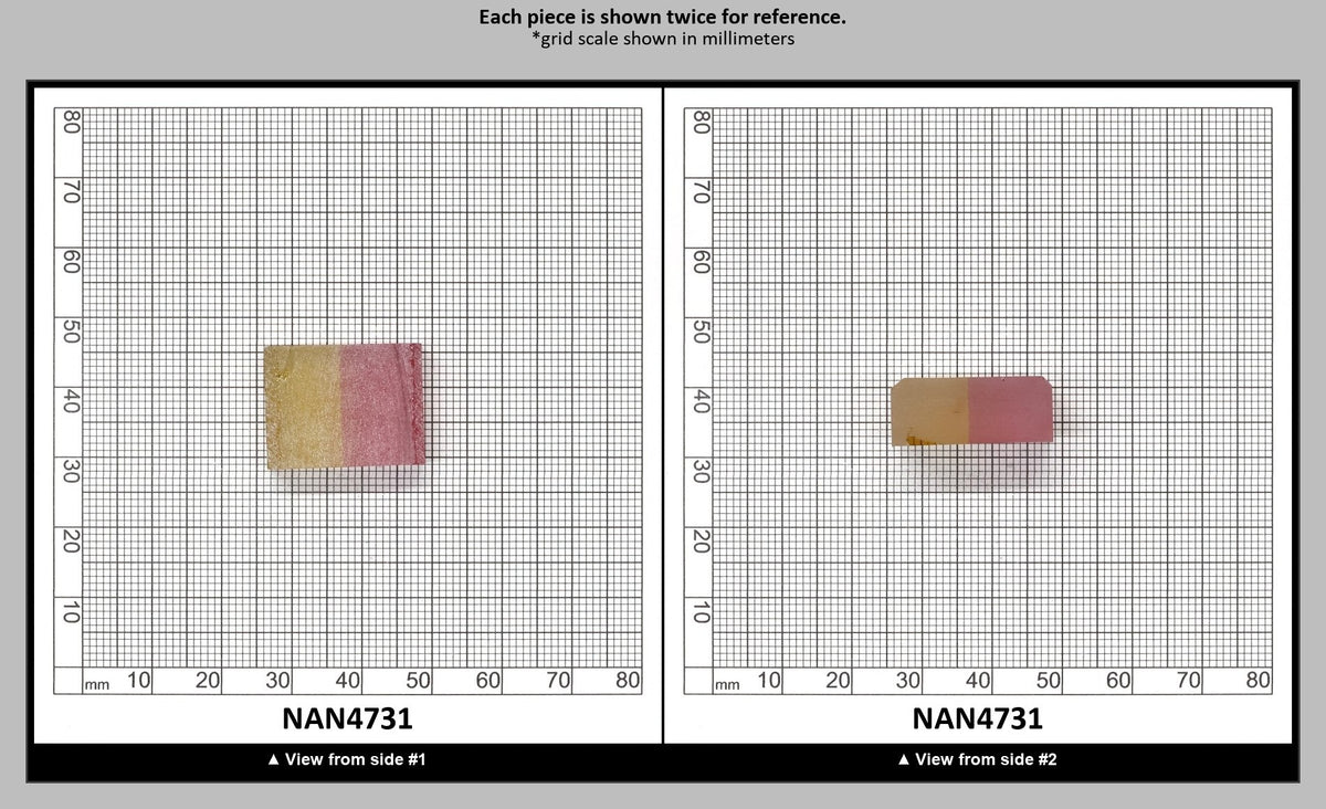 Nanosital Simulated Bi-Color Lab Created Faceting Rough for Gem Cutting - Kunzite-Intense Yellow - Various Sizes : NAN4731