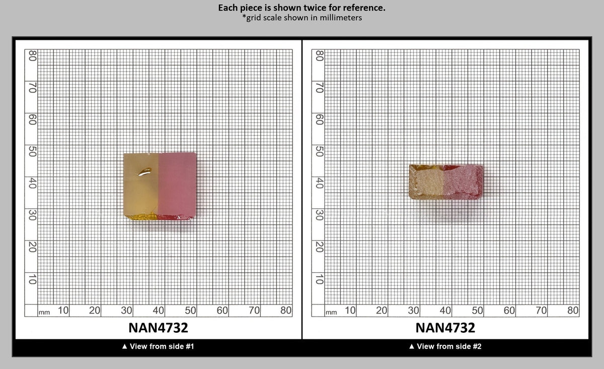 Nanosital Simulated Bi-Color Lab Created Faceting Rough for Gem Cutting - Kunzite-Intense Yellow - Various Sizes : NAN4732