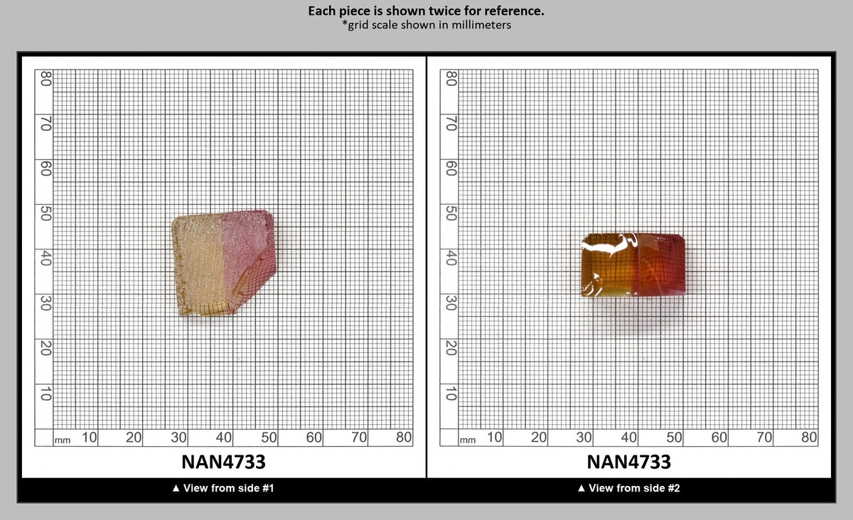 Nanosital Simulated Bi-Color Lab Created Faceting Rough for Gem Cutting - Kunzite-Intense Yellow - Various Sizes : NAN4733