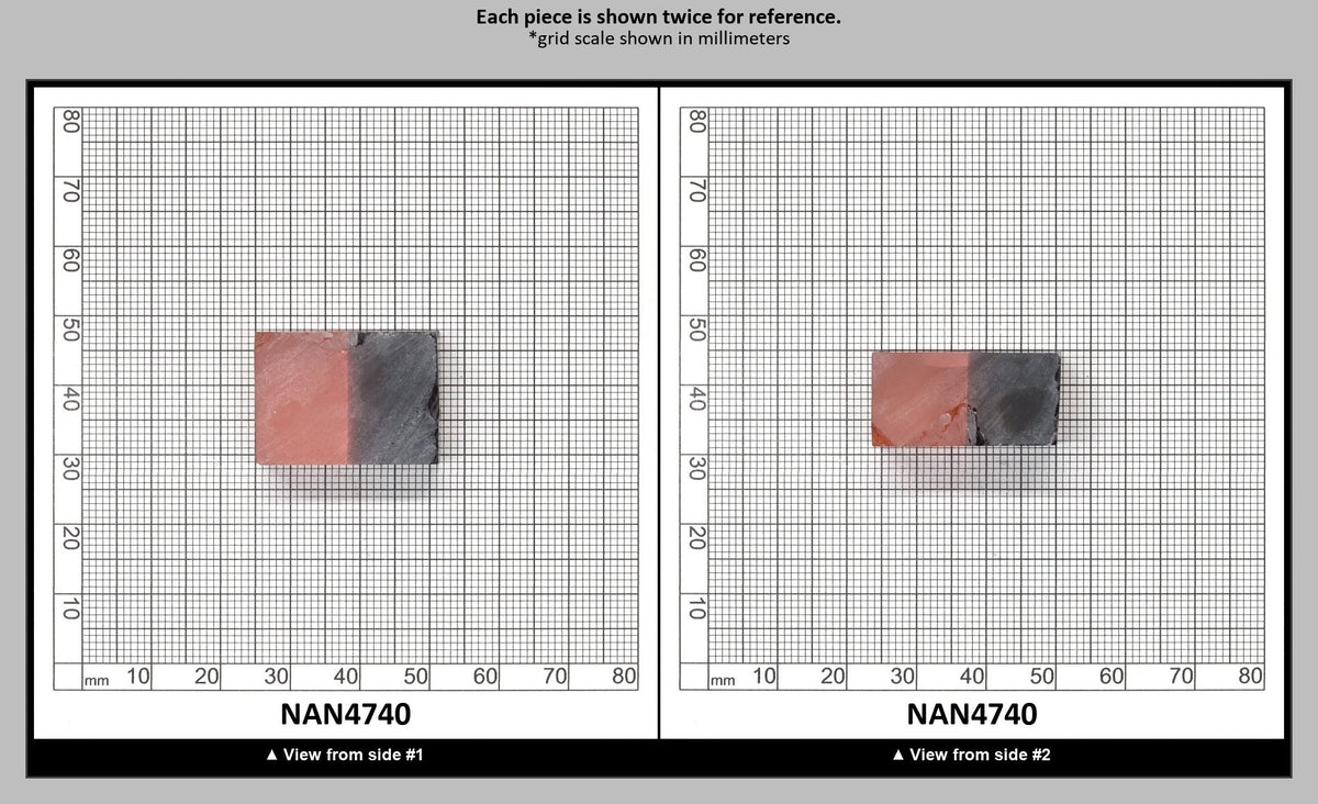 Nanosital Simulated Bi-Color Lab Created Faceting Rough for Gem Cutting - Grey-Pink - Various Sizes : NAN4740