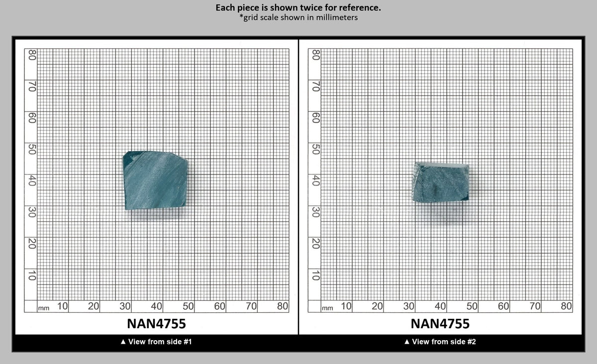 Nanosital Simulated Dark Paraiba Tourmaline (Included)  Lab Created Faceting Rough for Gem Cutting - #Z-7309 - Various Sizes : NAN4755
