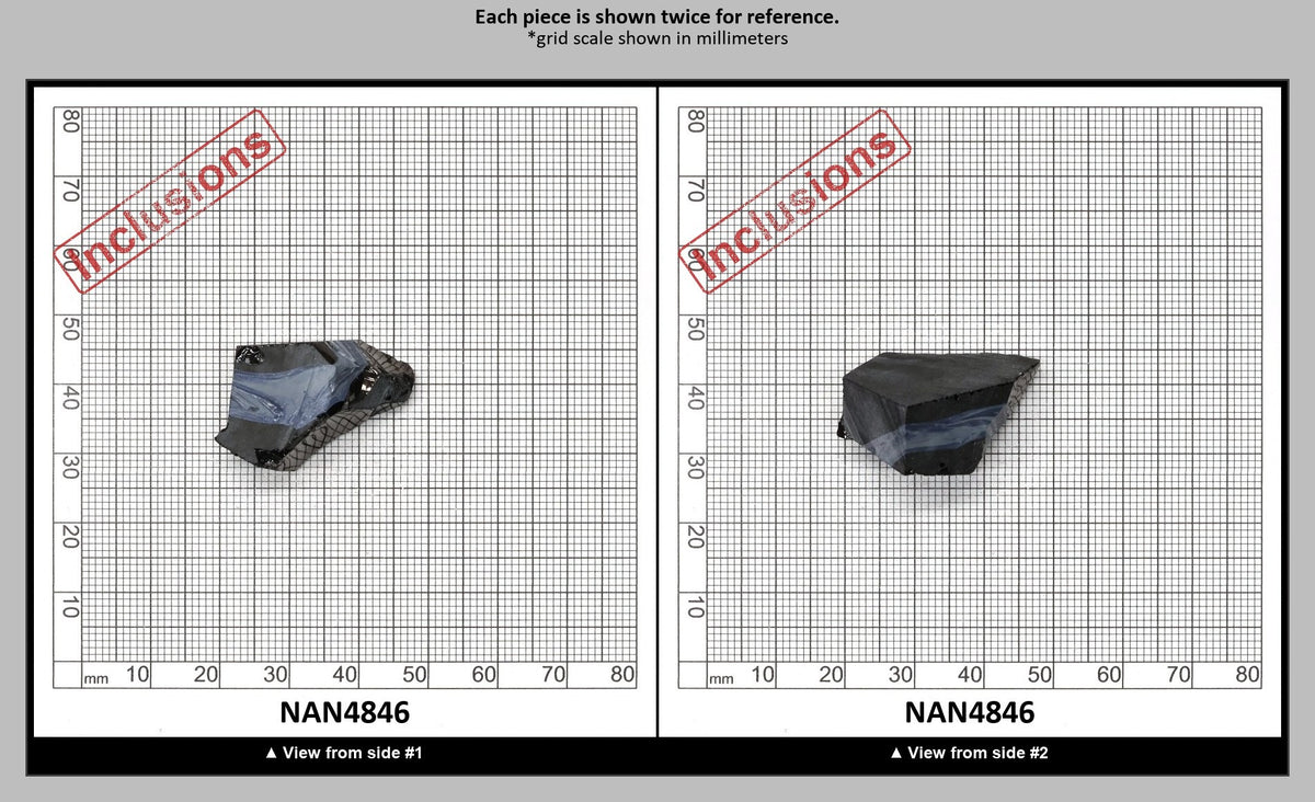 Nanosital Simulated Black Lab Created Faceting Rough for Gem Cutting - #0004 - Various Sizes : NAN4846