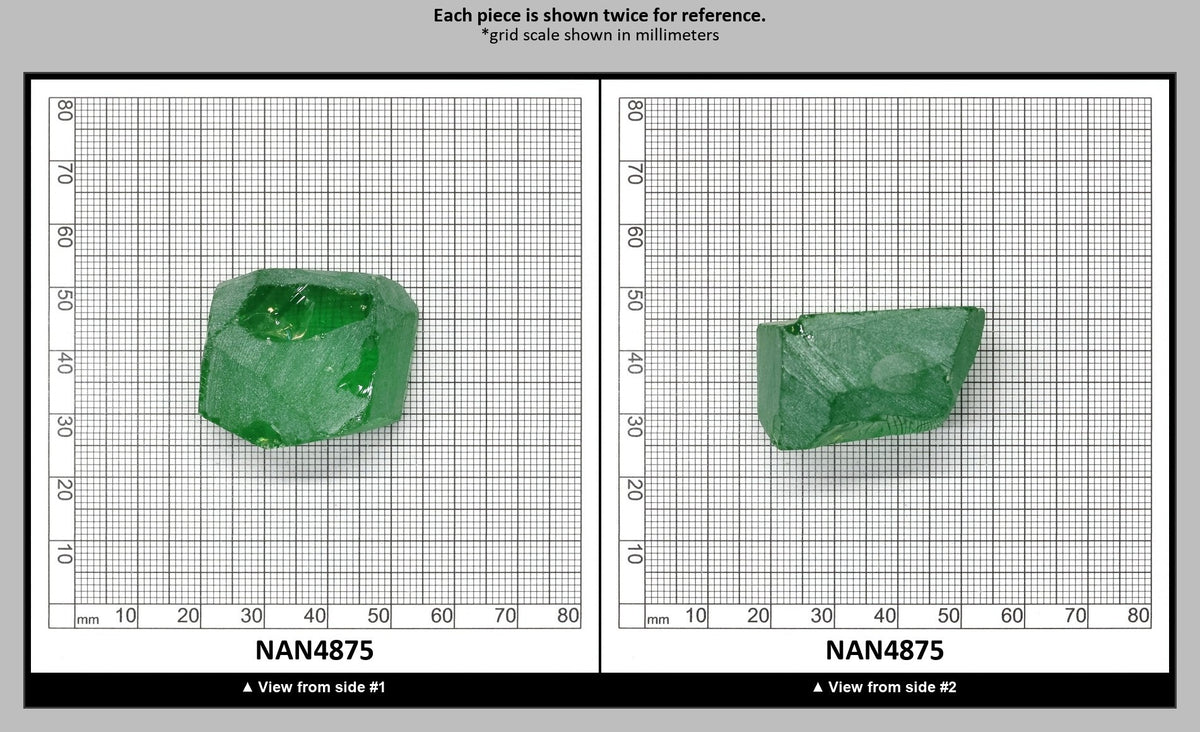 Nanosital Simulated Dark Kryptonite Lab Created Faceting Rough for Gem Cutting - #B-1326 - Various Sizes : NAN4875