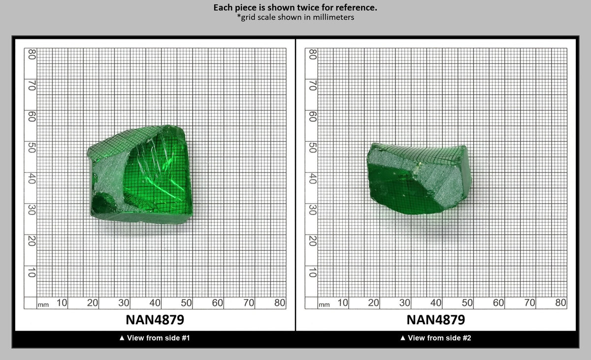 Nanosital Simulated Dark Kryptonite Lab Created Faceting Rough for Gem Cutting - #B-1326 - Various Sizes : NAN4879