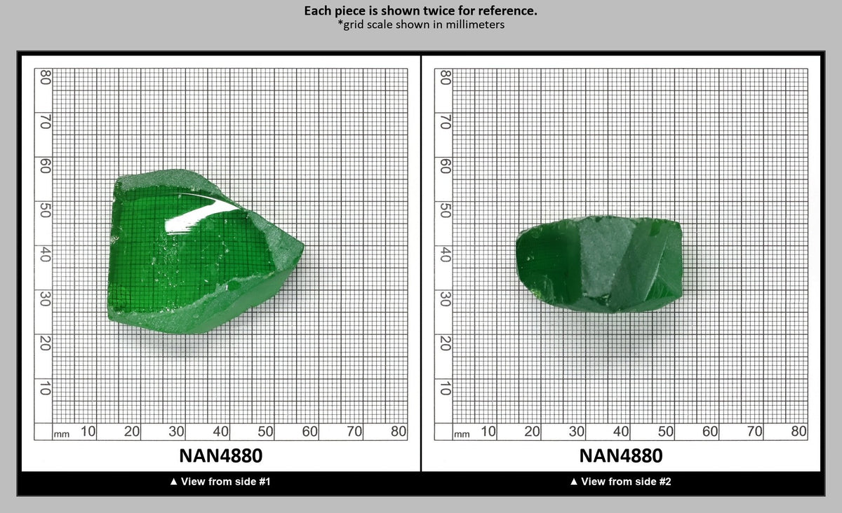 Nanosital Simulated Dark Kryptonite Lab Created Faceting Rough for Gem Cutting - #B-1326 - Various Sizes : NAN4880