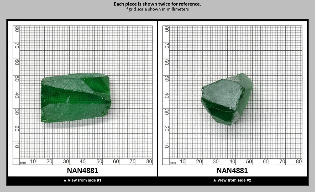 Nanosital Simulated Dark Kryptonite Lab Created Faceting Rough for Gem Cutting - #B-1326 - Various Sizes : NAN4881
