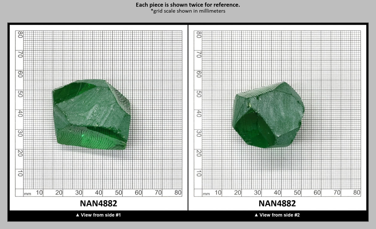Nanosital Simulated Dark Kryptonite Lab Created Faceting Rough for Gem Cutting - #B-1326 - Various Sizes : NAN4882