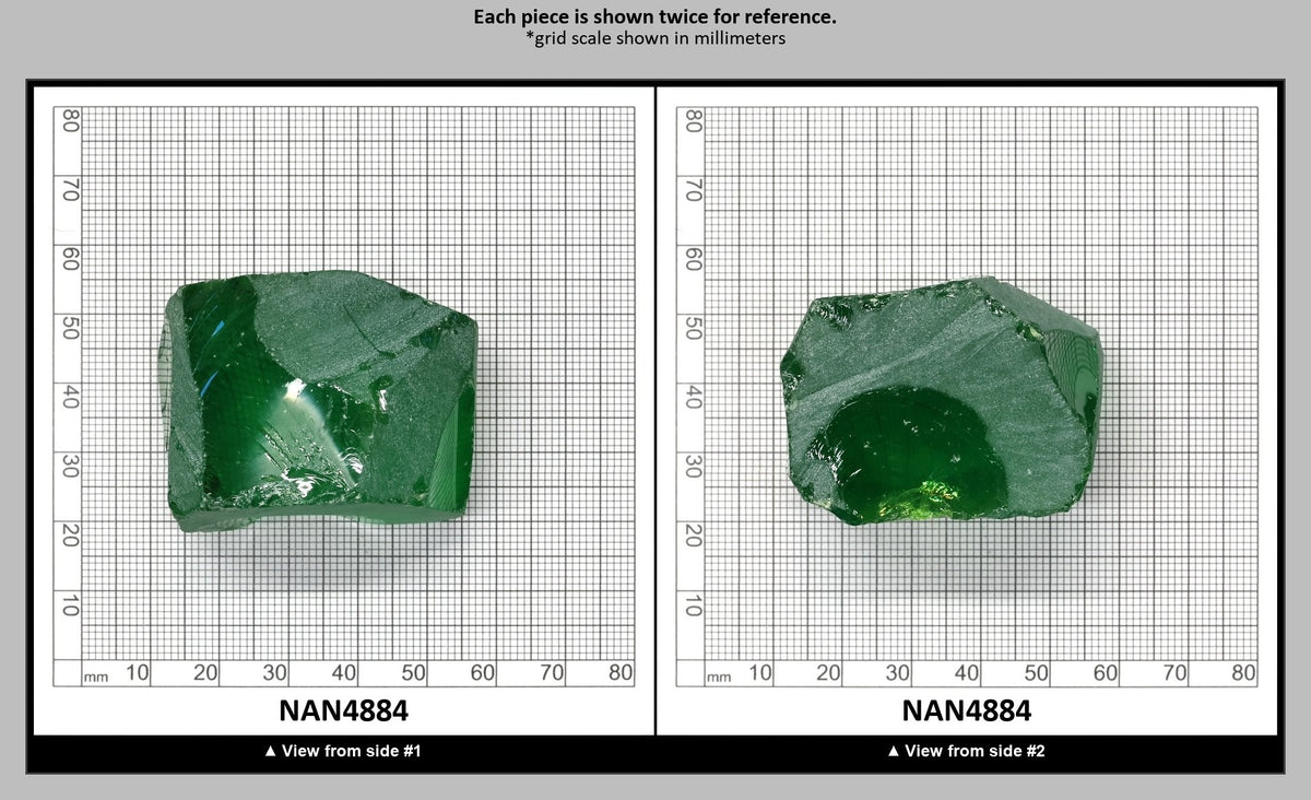 Nanosital Simulated Dark Kryptonite Lab Created Faceting Rough for Gem Cutting - #B-1326 - Various Sizes : NAN4884