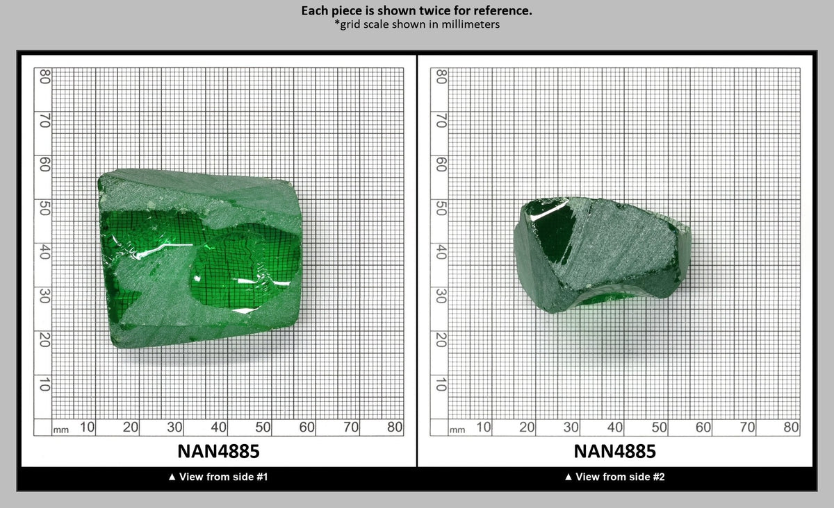 Nanosital Simulated Dark Kryptonite Lab Created Faceting Rough for Gem Cutting - #B-1326 - Various Sizes : NAN4885