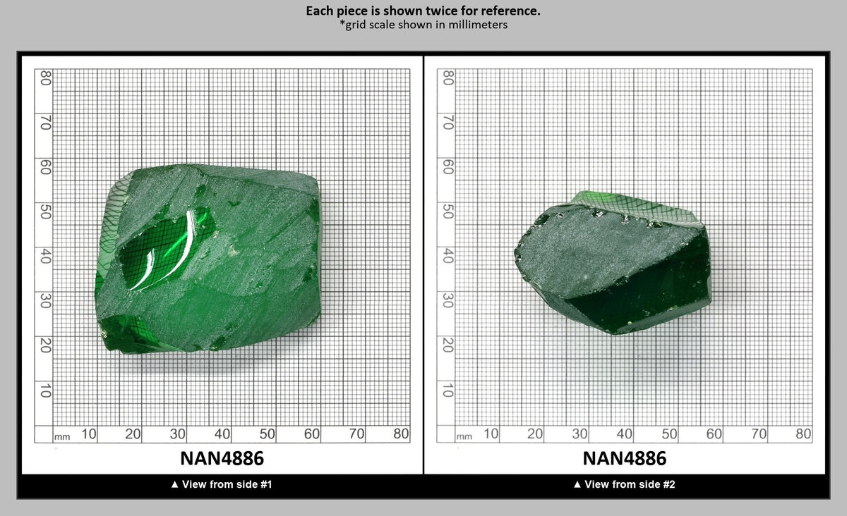 Nanosital Simulated Dark Kryptonite Lab Created Faceting Rough for Gem Cutting - #B-1326 - Various Sizes : NAN4886