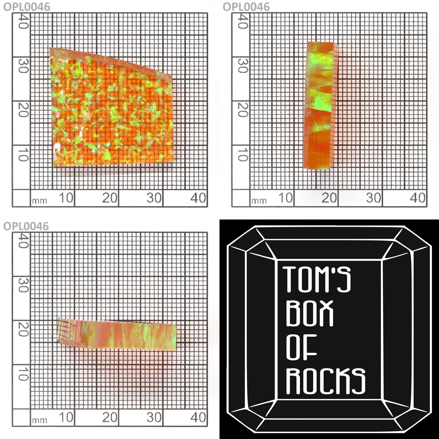 Opal Imp Green Fire/Orange I-4C : OPL0046