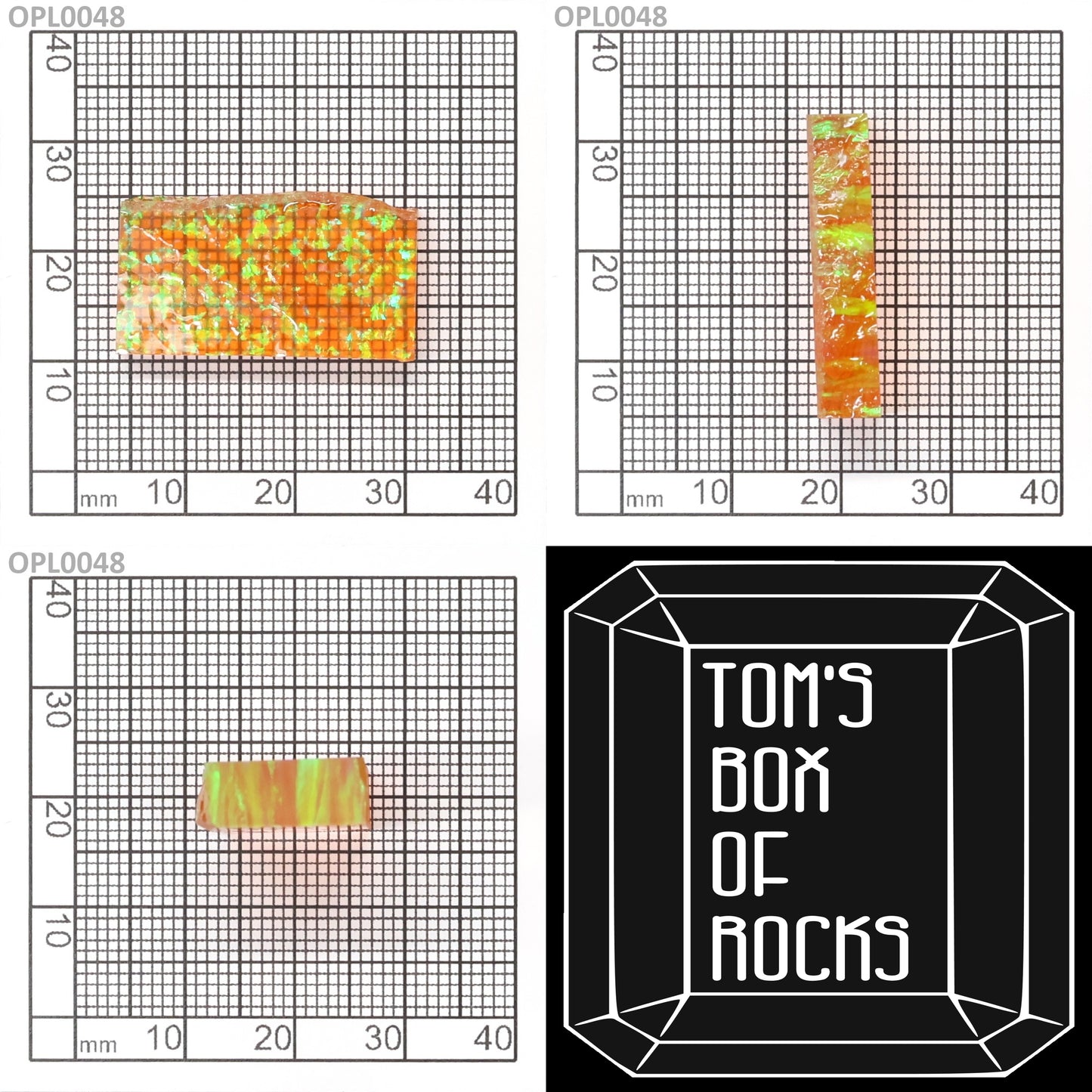 Opal Imp Green Fire/Orange I-4C : OPL0048