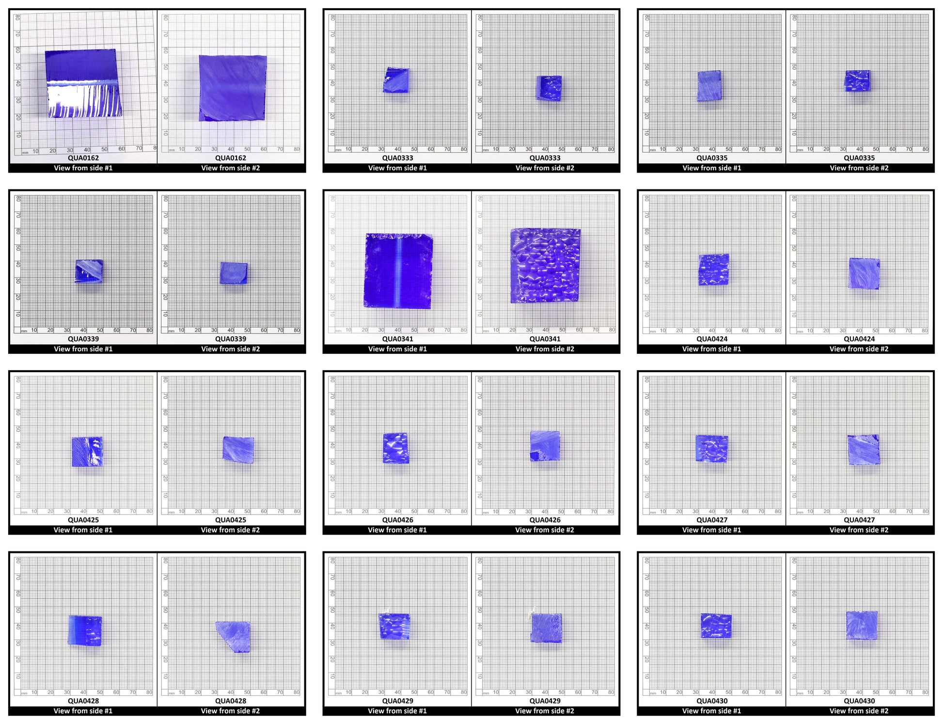Cobalt Blue Hydrothermal Synthetic Quartz - Lab Created Faceting Rough