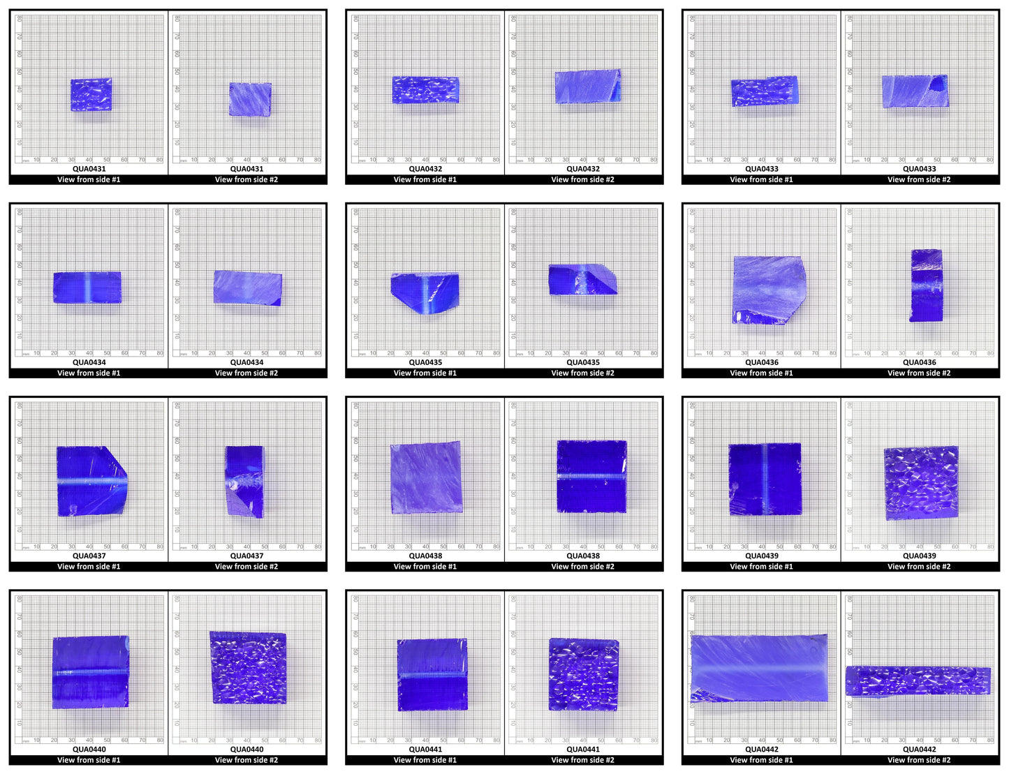 Cobalt Blue Hydrothermal Synthetic Quartz - Lab Created Faceting Rough