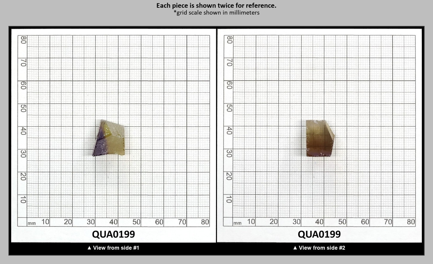Ametrine Hydrothermal Synthetic Quartz - Lab Created Faceting Rough : QUA0199