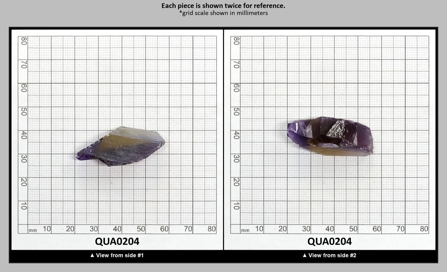 Ametrine Hydrothermal Synthetic Quartz - Lab Created Faceting Rough : QUA0204
