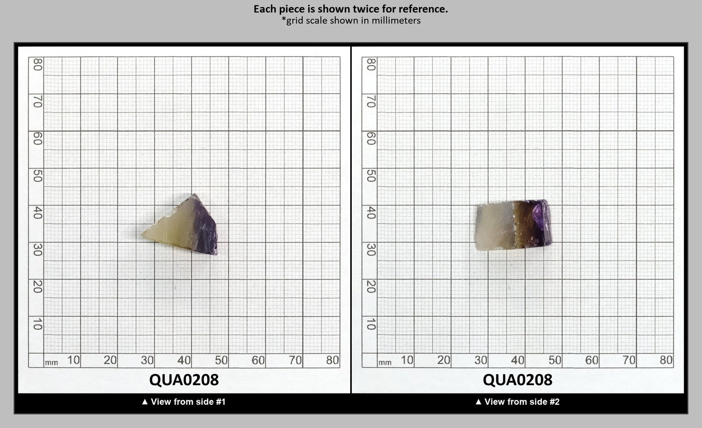Ametrine Hydrothermal Synthetic Quartz - Lab Created Faceting Rough : QUA0208