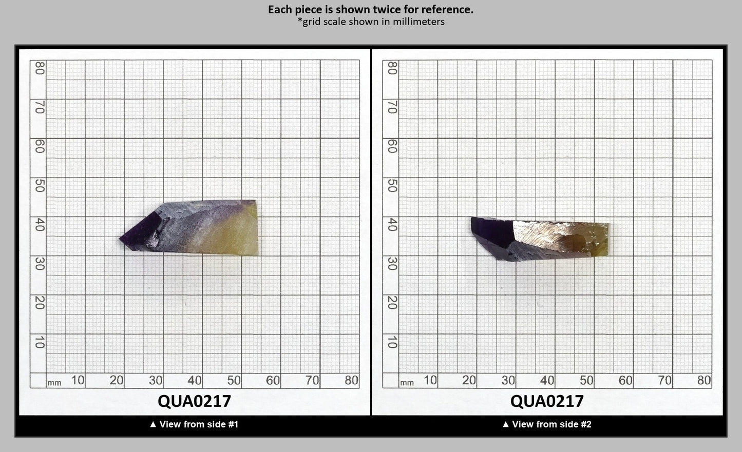 Ametrine Hydrothermal Synthetic Quartz - Lab Created Faceting Rough : QUA0217
