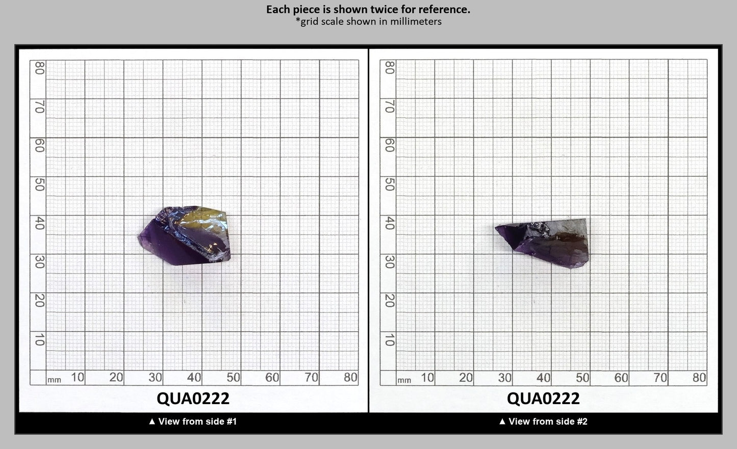 Ametrine Hydrothermal Synthetic Quartz - Lab Created Faceting Rough : QUA0222