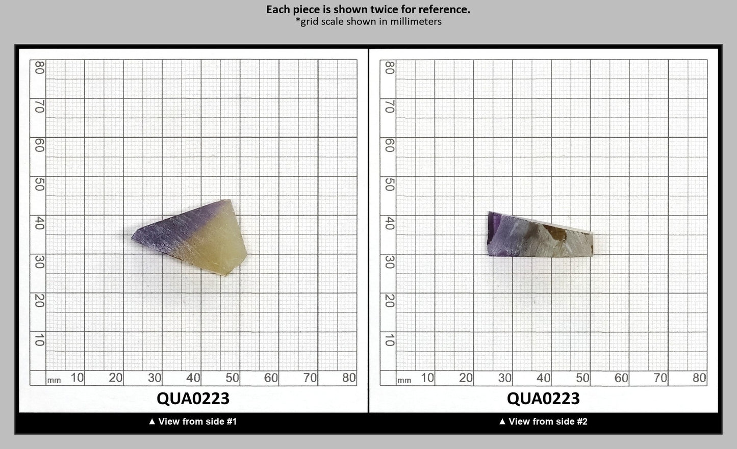Ametrine Hydrothermal Synthetic Quartz - Lab Created Faceting Rough : QUA0223