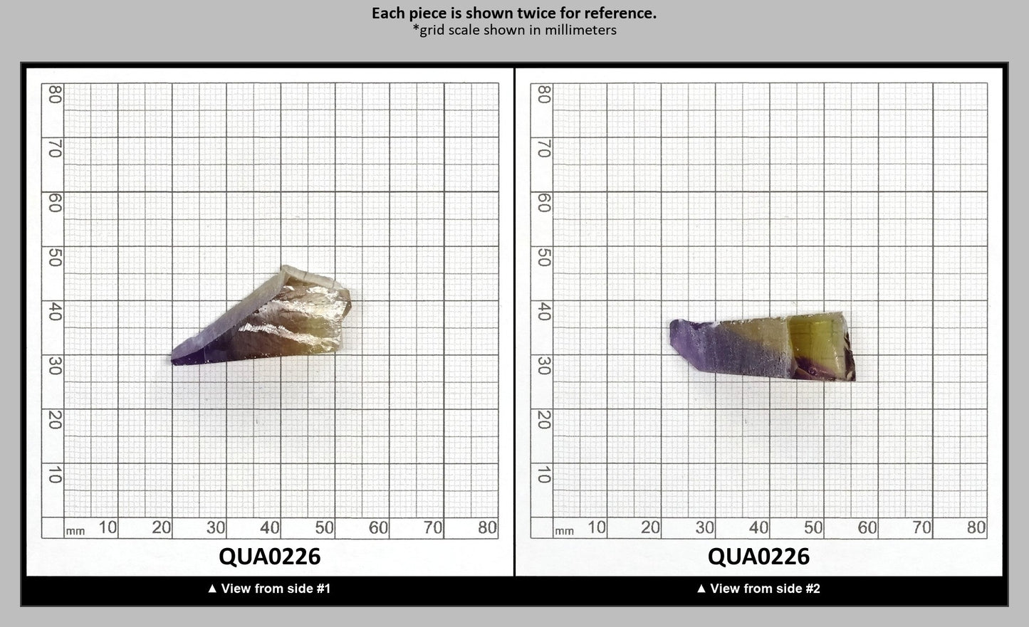 Ametrine Hydrothermal Synthetic Quartz - Lab Created Faceting Rough : QUA0226