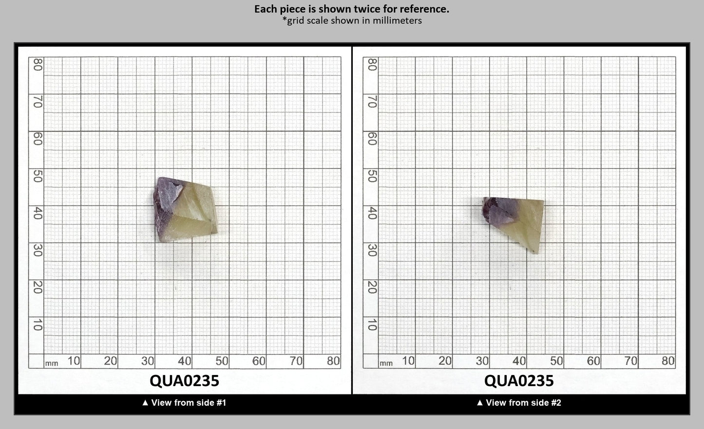 Ametrine Hydrothermal Synthetic Quartz - Lab Created Faceting Rough : QUA0235