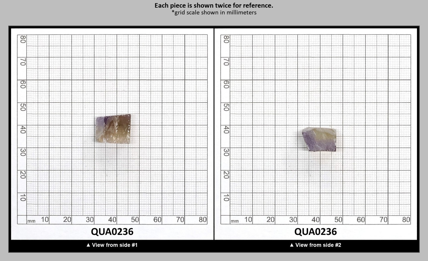 Ametrine Hydrothermal Synthetic Quartz - Lab Created Faceting Rough : QUA0236