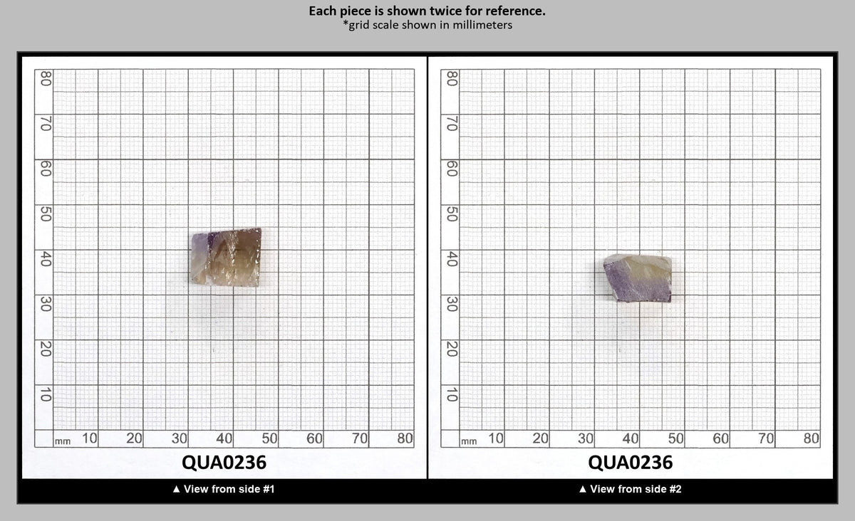 Ametrine Hydrothermal Synthetic Quartz - Lab Created Faceting Rough : QUA0236