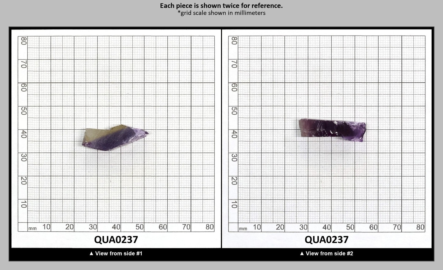 Ametrine Hydrothermal Synthetic Quartz - Lab Created Faceting Rough : QUA0237