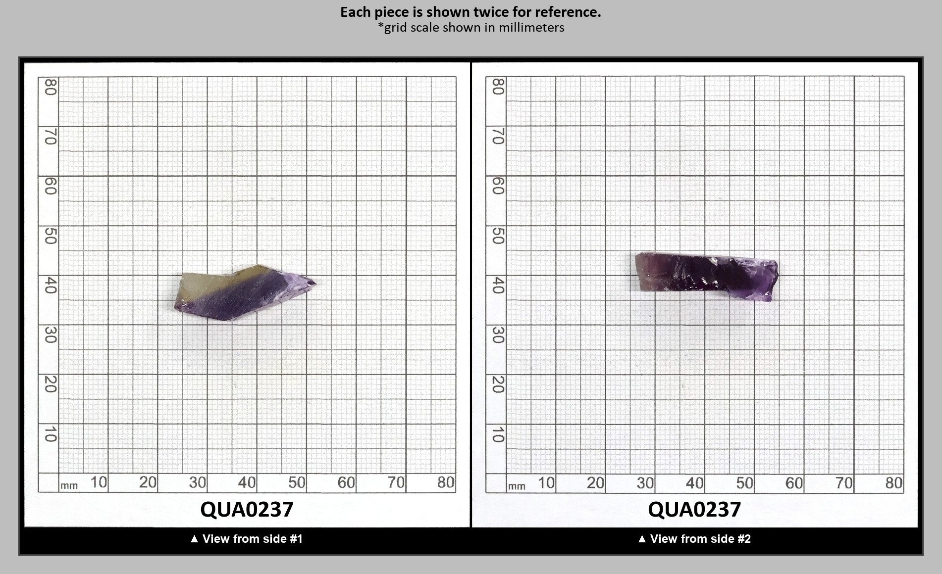 Ametrine Hydrothermal Synthetic Quartz - Lab Created Faceting Rough : QUA0237