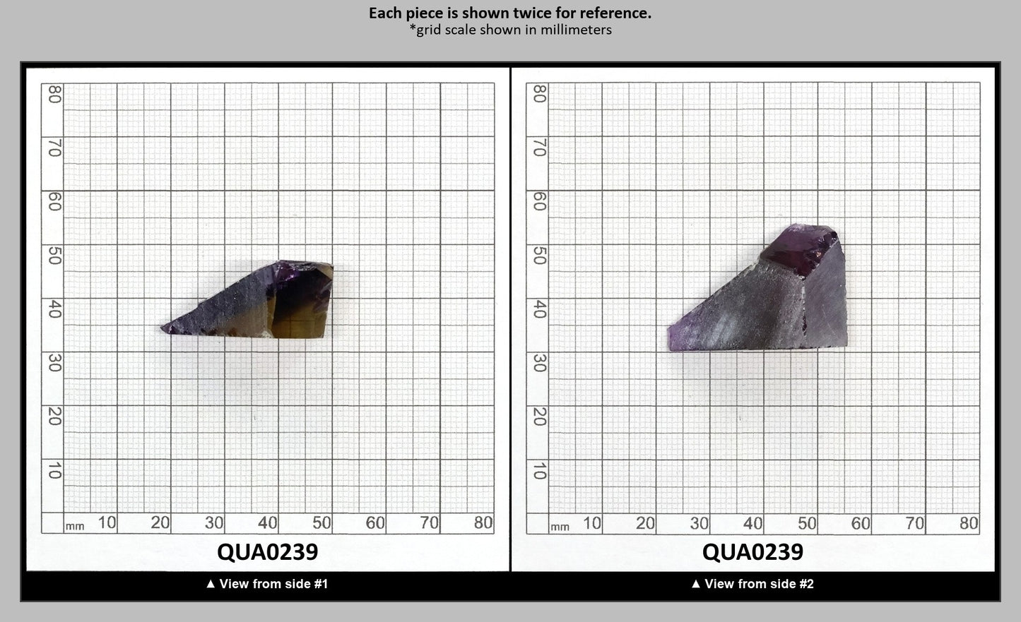 Ametrine Hydrothermal Synthetic Quartz - Lab Created Faceting Rough : QUA0239