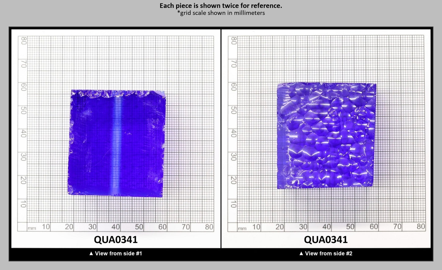 Cobalt Blue Hydrothermal Synthetic Quartz - Lab Created Faceting Rough : QUA0341