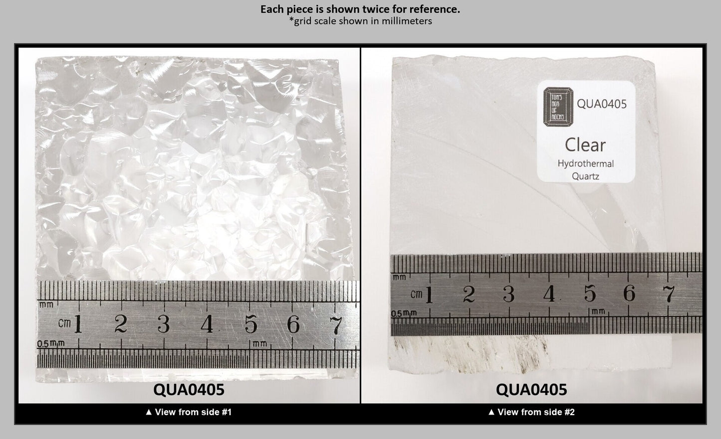 Clear Hydrothermal Synthetic Quartz - Lab Created Faceting Rough : QUA0405