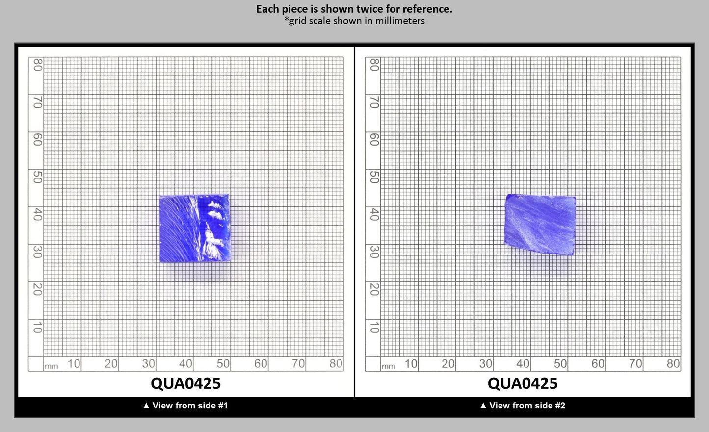 Cobalt Blue Hydrothermal Synthetic Quartz - Lab Created Faceting Rough : QUA0425