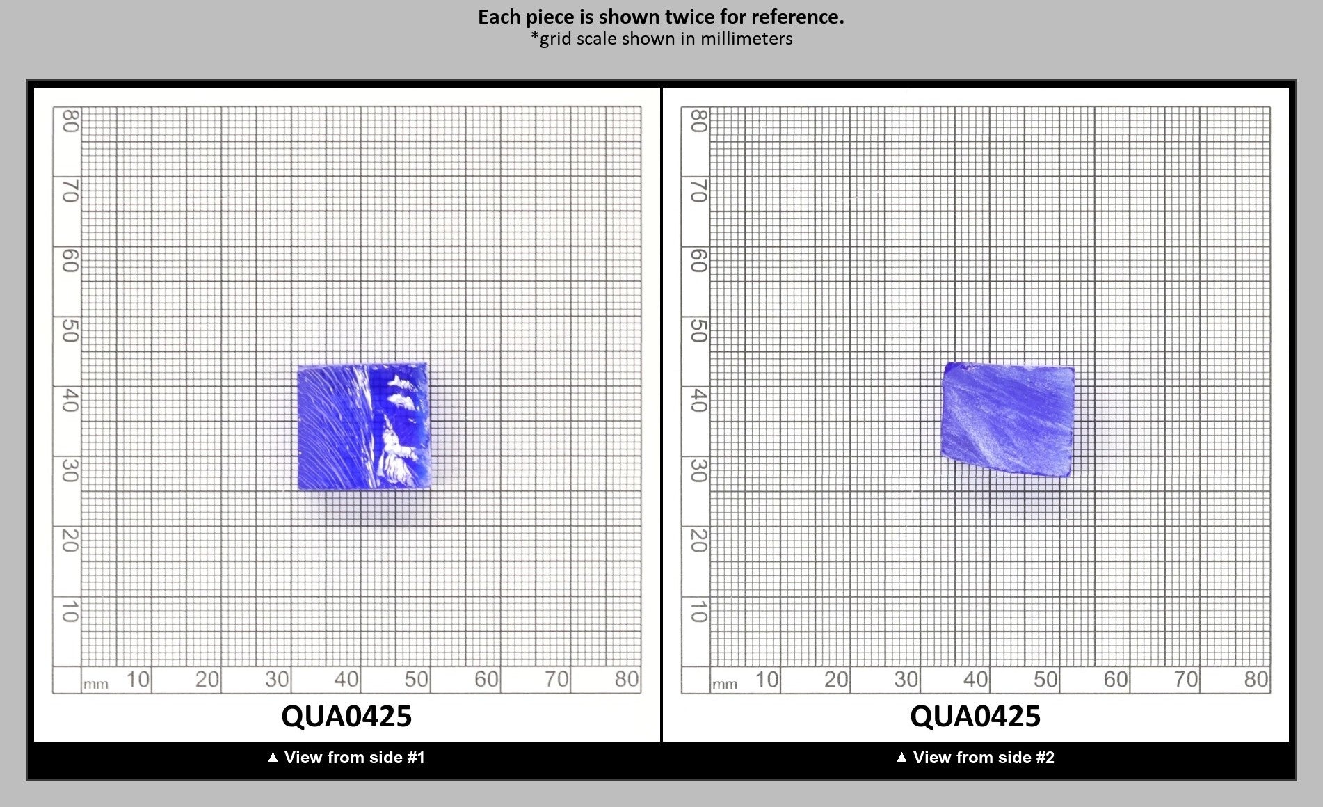 Cobalt Blue Hydrothermal Synthetic Quartz - Lab Created Faceting Rough : QUA0425