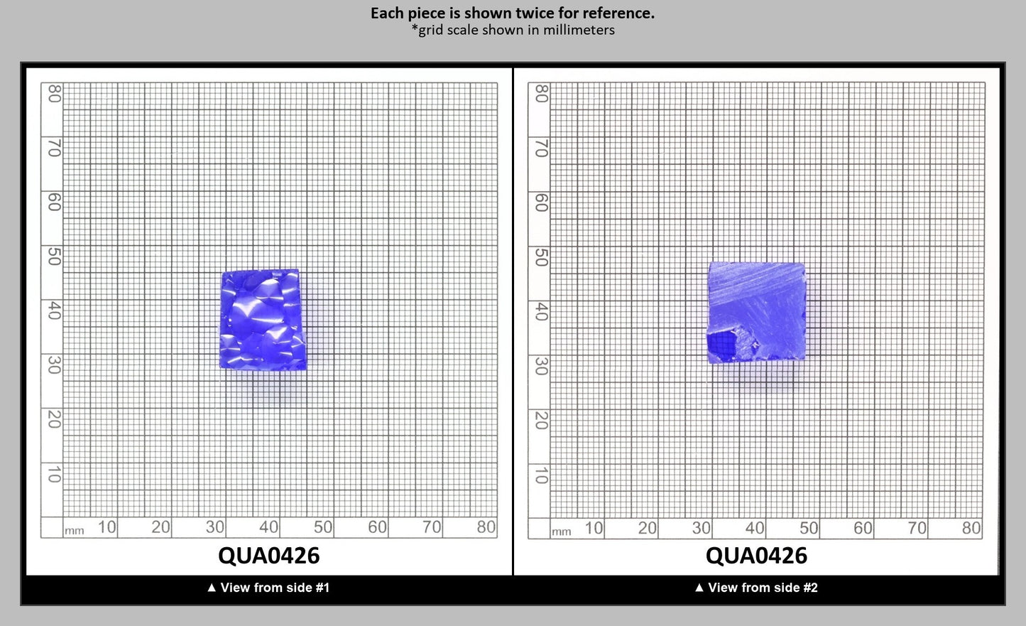 Cobalt Blue Hydrothermal Synthetic Quartz - Lab Created Faceting Rough : QUA0426