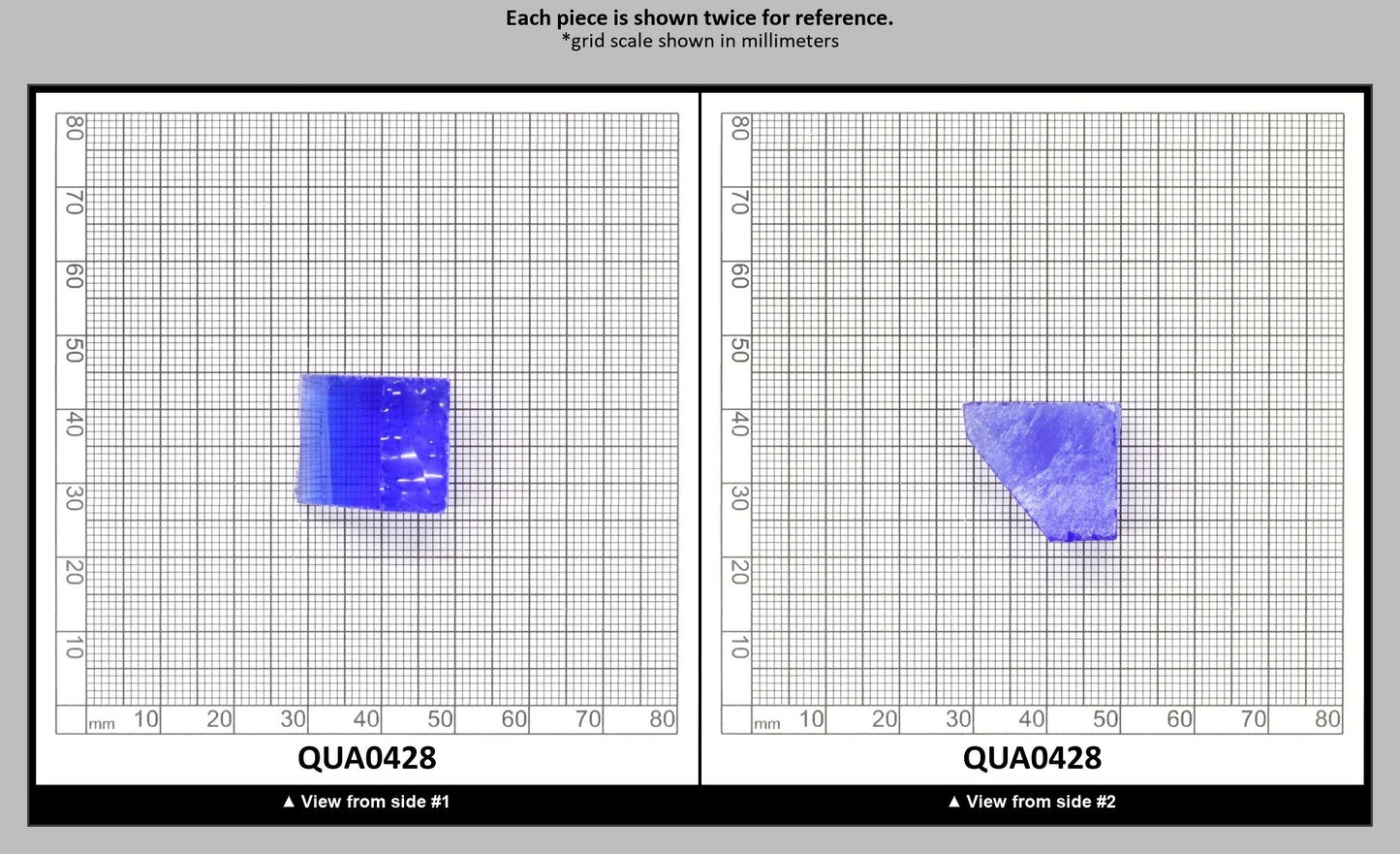 Cobalt Blue Hydrothermal Synthetic Quartz - Lab Created Faceting Rough : QUA0428