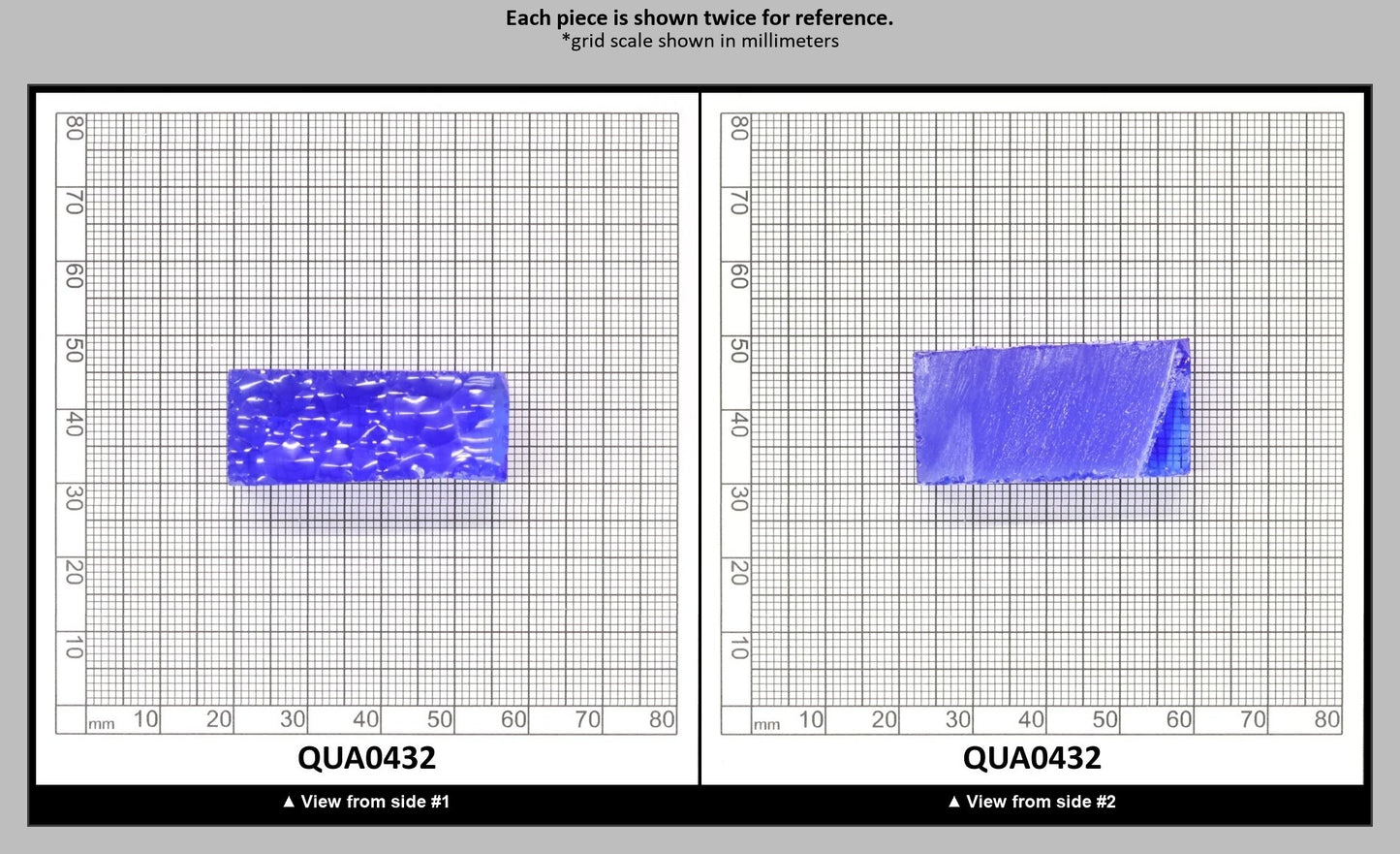 Cobalt Blue Hydrothermal Synthetic Quartz - Lab Created Faceting Rough : QUA0432