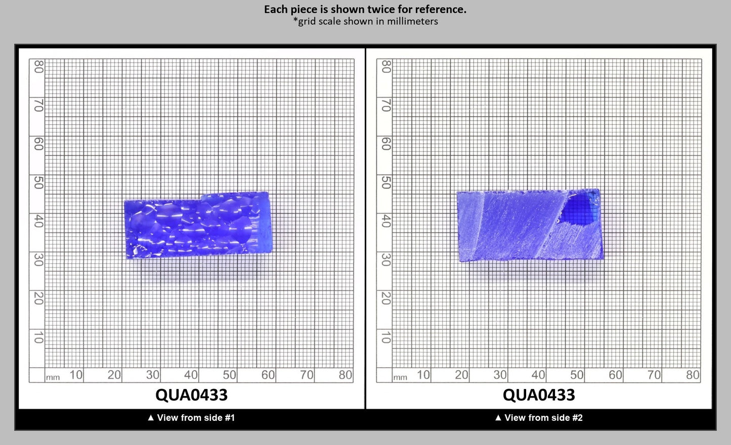 Cobalt Blue Hydrothermal Synthetic Quartz - Lab Created Faceting Rough : QUA0433