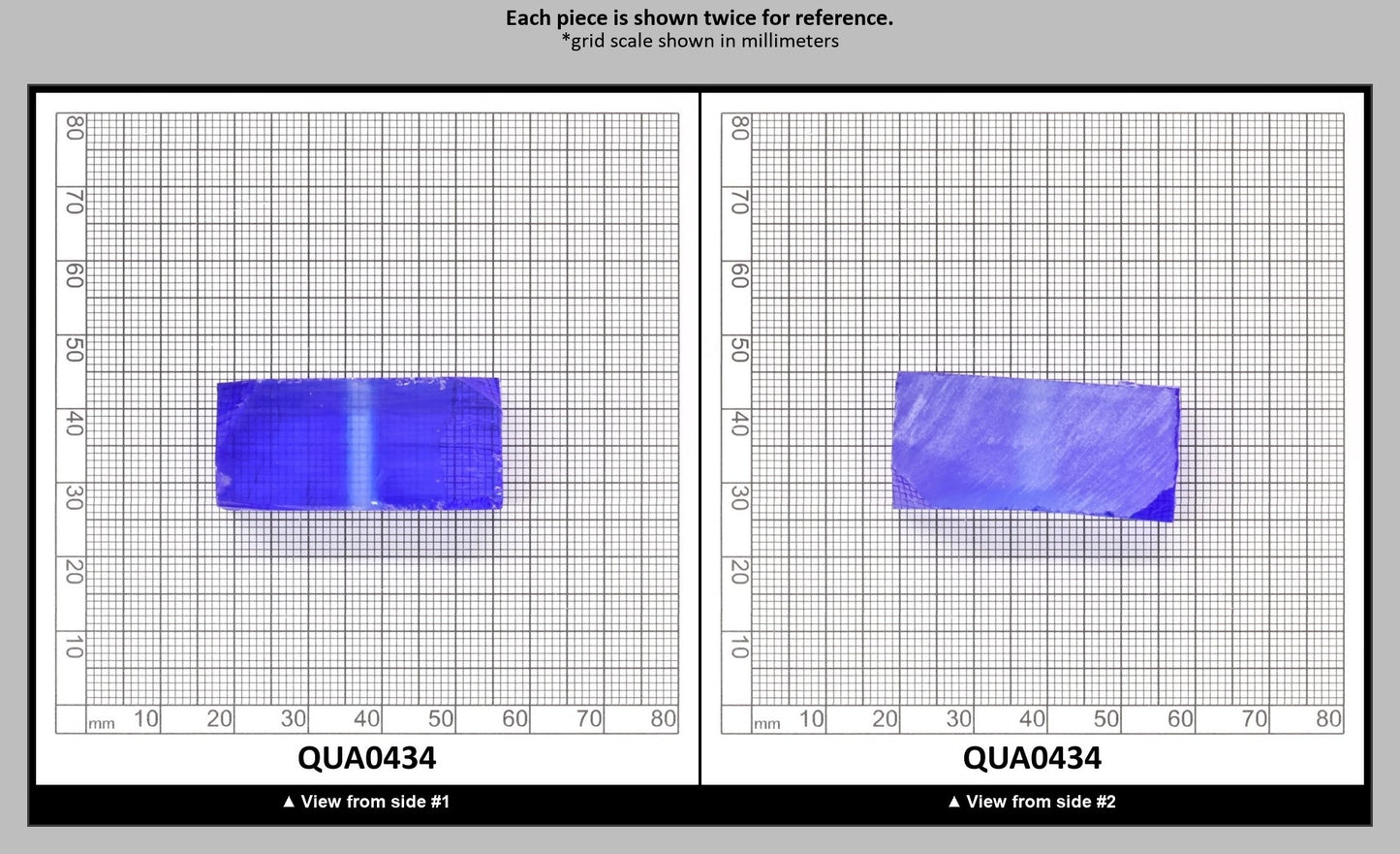 Cobalt Blue Hydrothermal Synthetic Quartz - Lab Created Faceting Rough : QUA0434