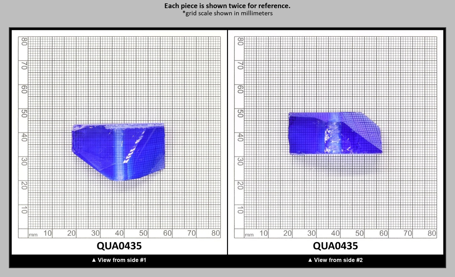 Cobalt Blue Hydrothermal Synthetic Quartz - Lab Created Faceting Rough : QUA0435
