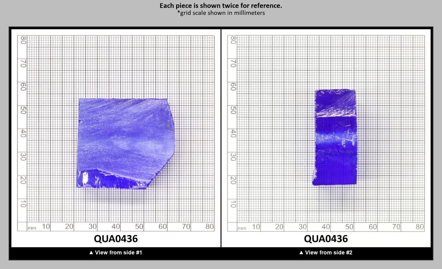 Cobalt Blue Hydrothermal Synthetic Quartz - Lab Created Faceting Rough : QUA0436