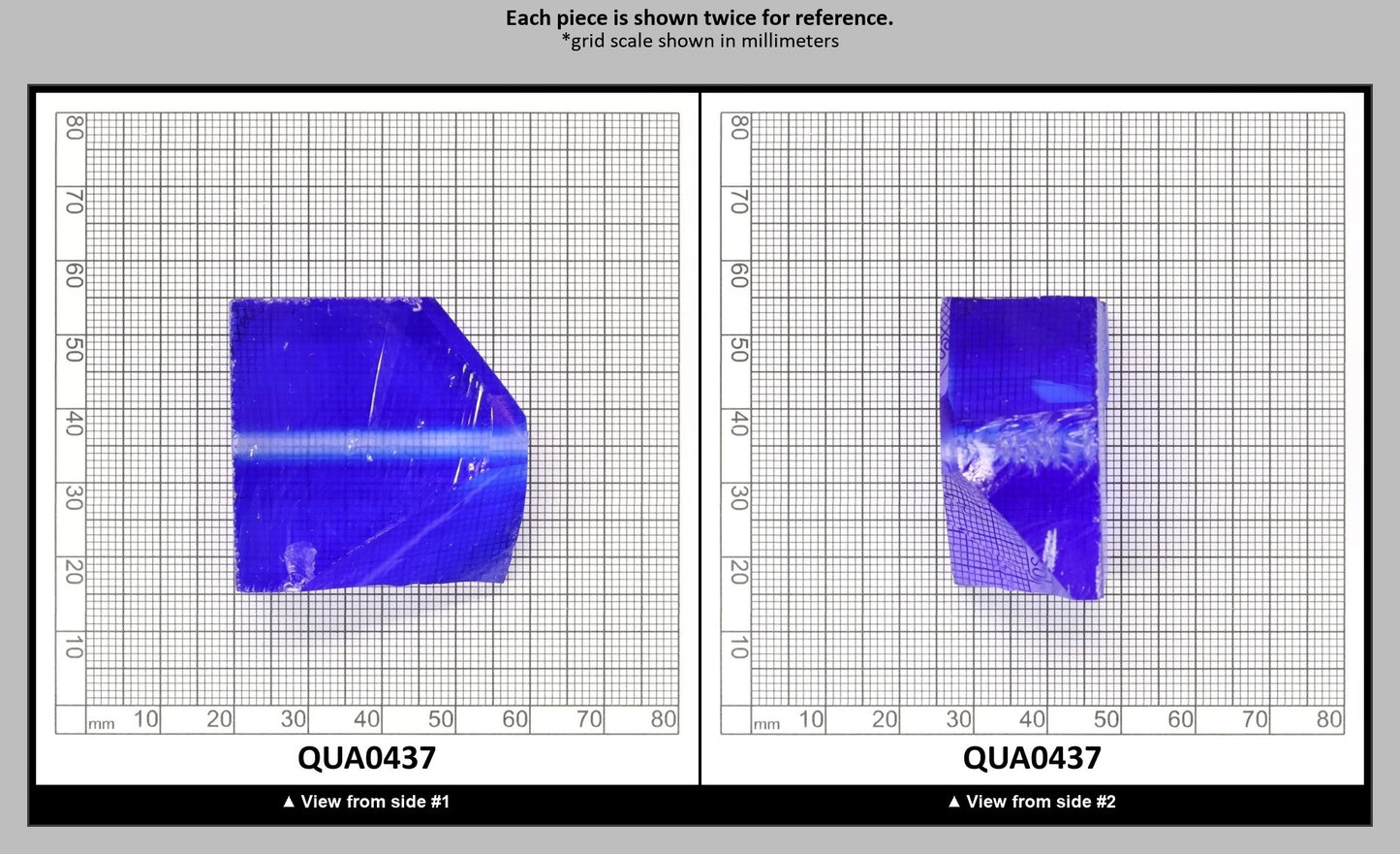 Cobalt Blue Hydrothermal Synthetic Quartz - Lab Created Faceting Rough : QUA0437
