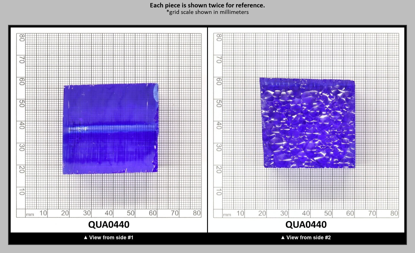Cobalt Blue Hydrothermal Synthetic Quartz - Lab Created Faceting Rough : QUA0440