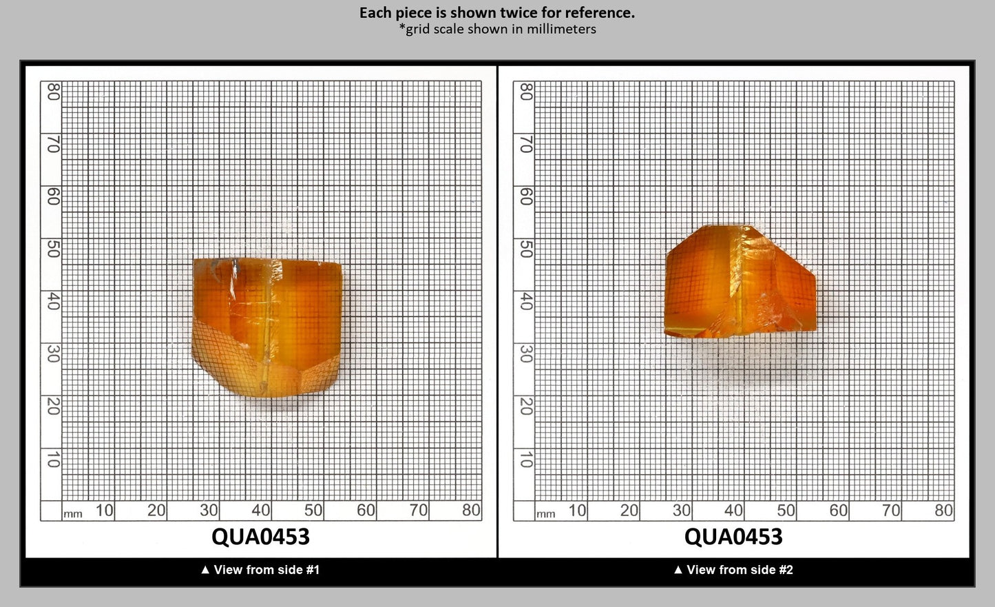 Citrine Hydrothermal Synthetic Quartz - Lab Created Faceting Rough : QUA0453