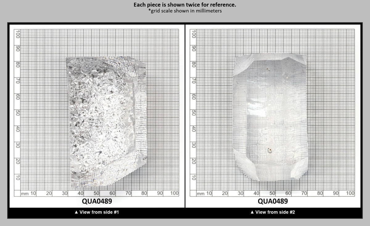 Clear Hydrothermal Synthetic Quartz - Lab Created Faceting Rough : QUA0489