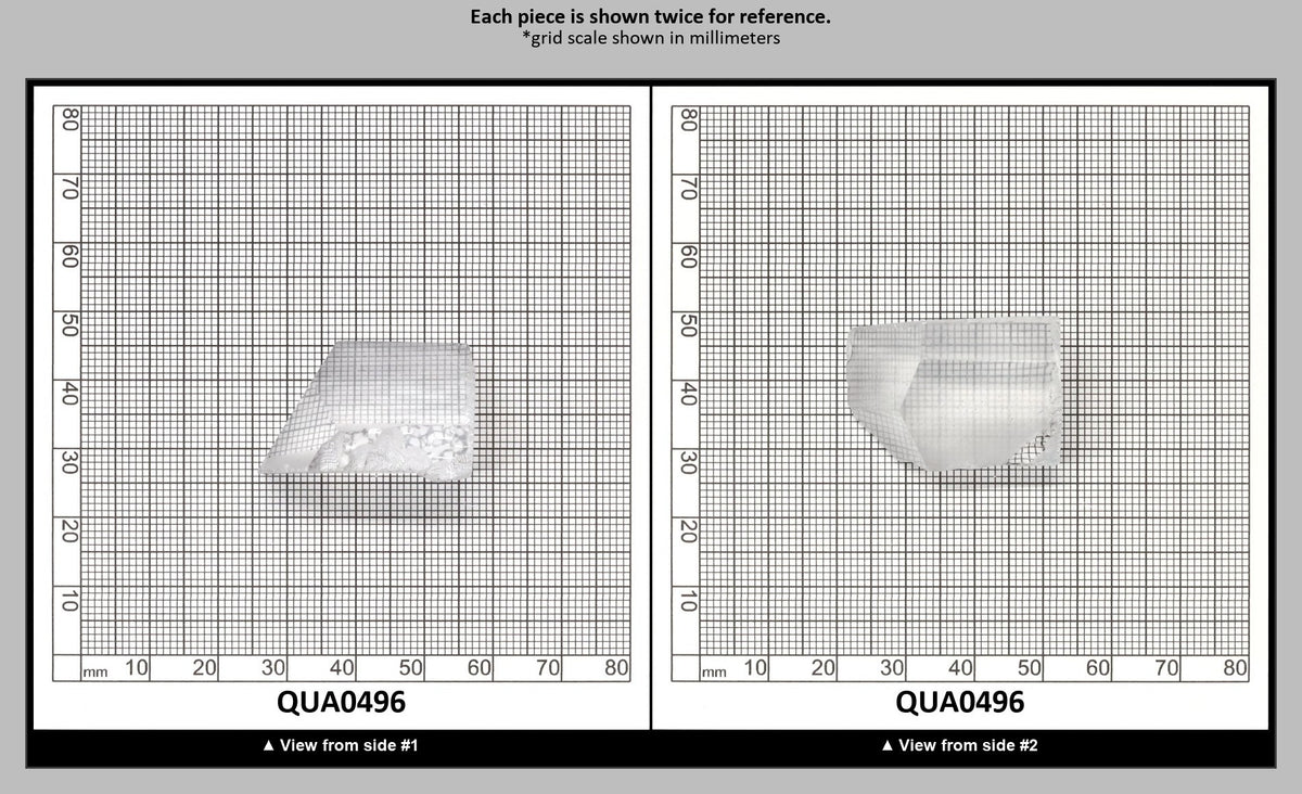 Clear Hydrothermal Synthetic Quartz - Lab Created Faceting Rough : QUA0496