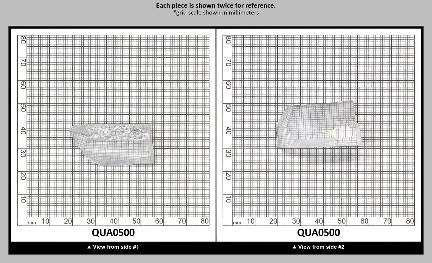 Clear Hydrothermal Synthetic Quartz - Lab Created Faceting Rough : QUA0500