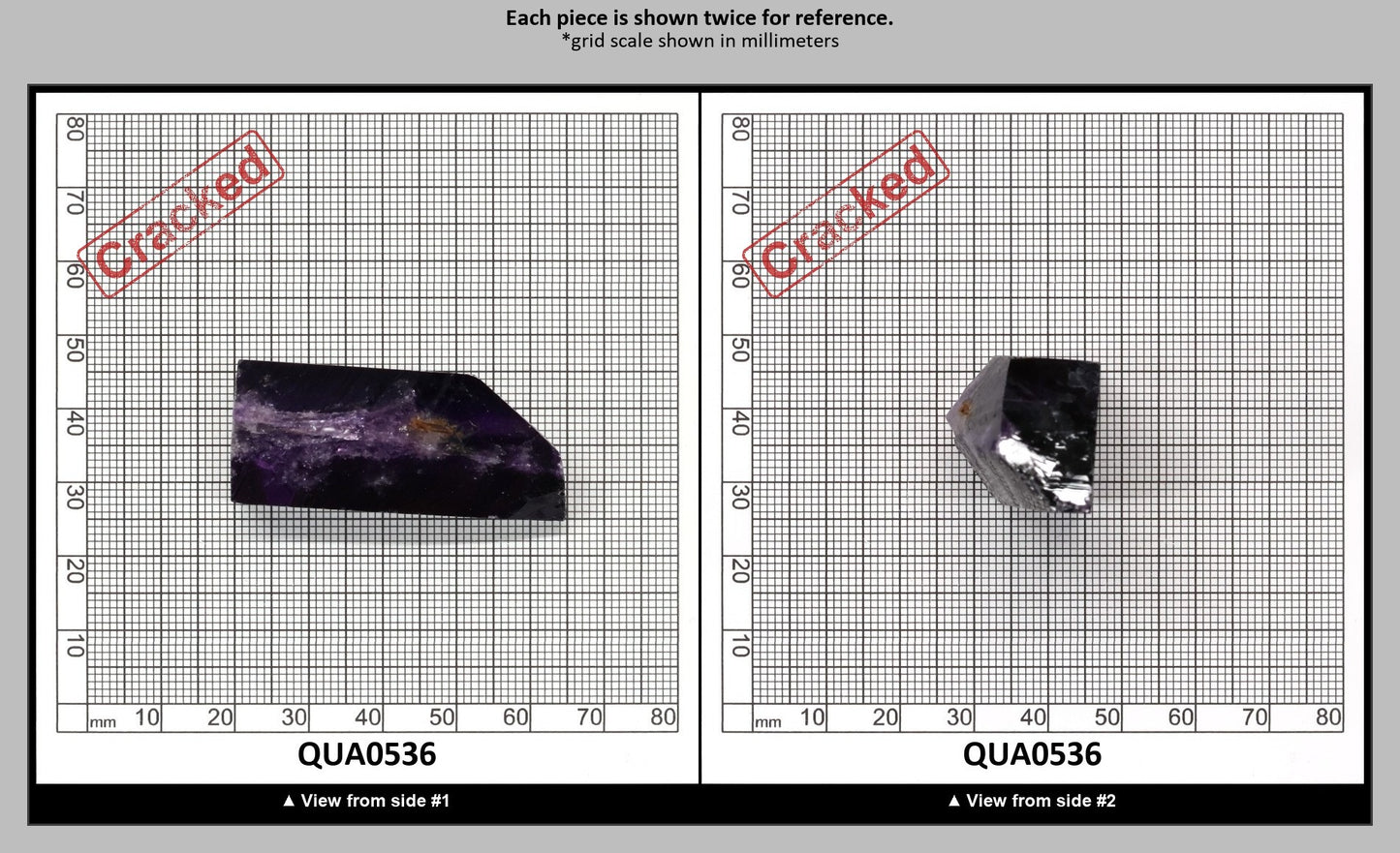 Amethyst Hydrothermal Synthetic Quartz - Lab Created Faceting Rough : QUA0536