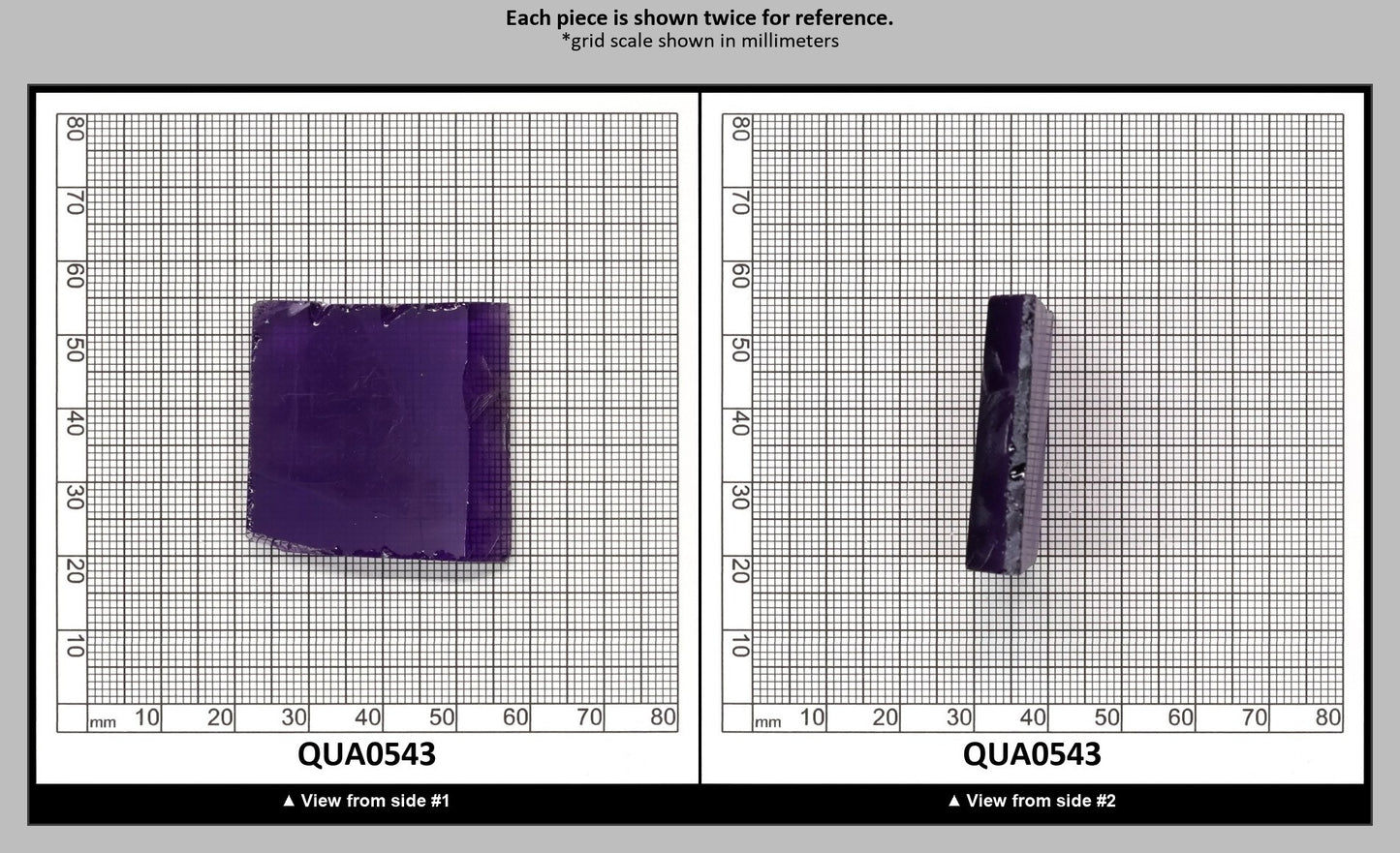 Amethyst Hydrothermal Synthetic Quartz - Lab Created Faceting Rough : QUA0543